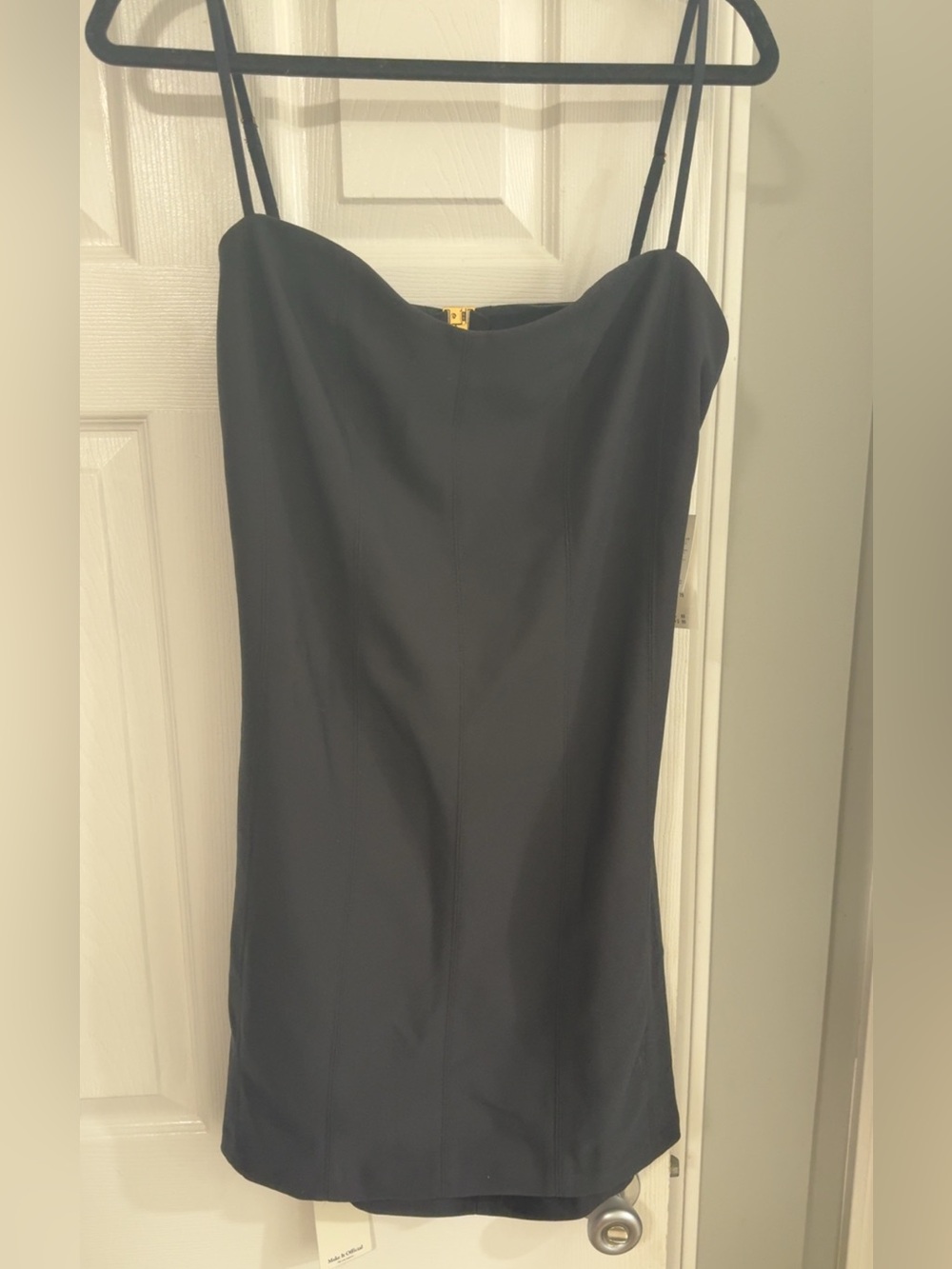 Abercrombie & Fitch Black Slip Dress with Clasp Open Back